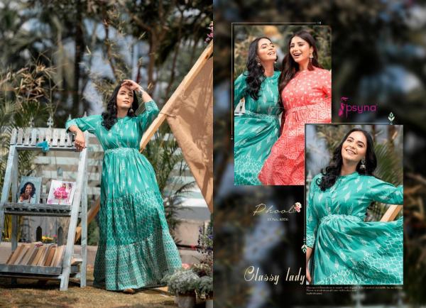 Psyna Phool 4 Fancy Wear Cambric Cotton Long Anarkali Kurti Collection